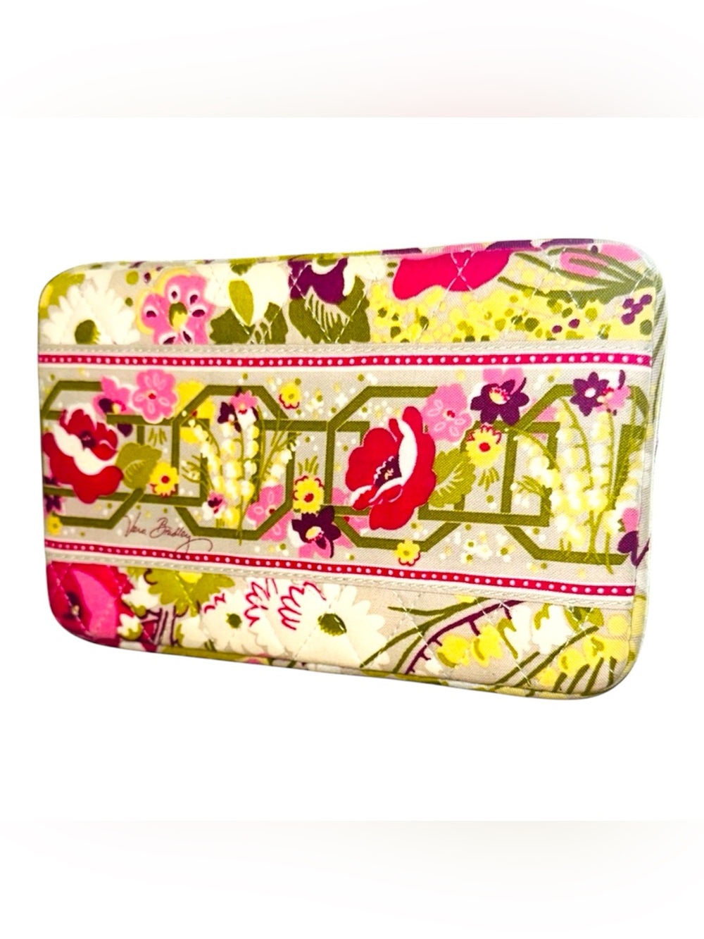 Vera Bradley Make Me Blush Pattern Opera Wallet Style Clutch Pink Poppies Floral